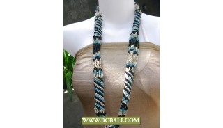 3 Color Beaded Long Necklaces Fashion